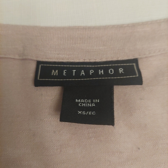 Metaphor Light Blush Pink Lightweight V Neck Long Sleeved Shirt Size XSmall - Picture 8 of 10